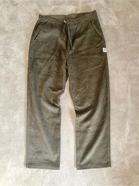 Reigning Champ Men’s Medium Corduroy Drawstring Relaxed Fit Pants - Olive